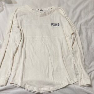 PINK Victoria's Secret Kids Cream Long Sleeve Tee